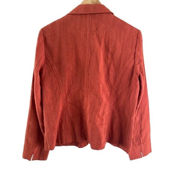 Coldwater Creek Lane Burnt Orange‎ 3 Button Textured Blazer Womens Sz 120 - Picture 3 of 10